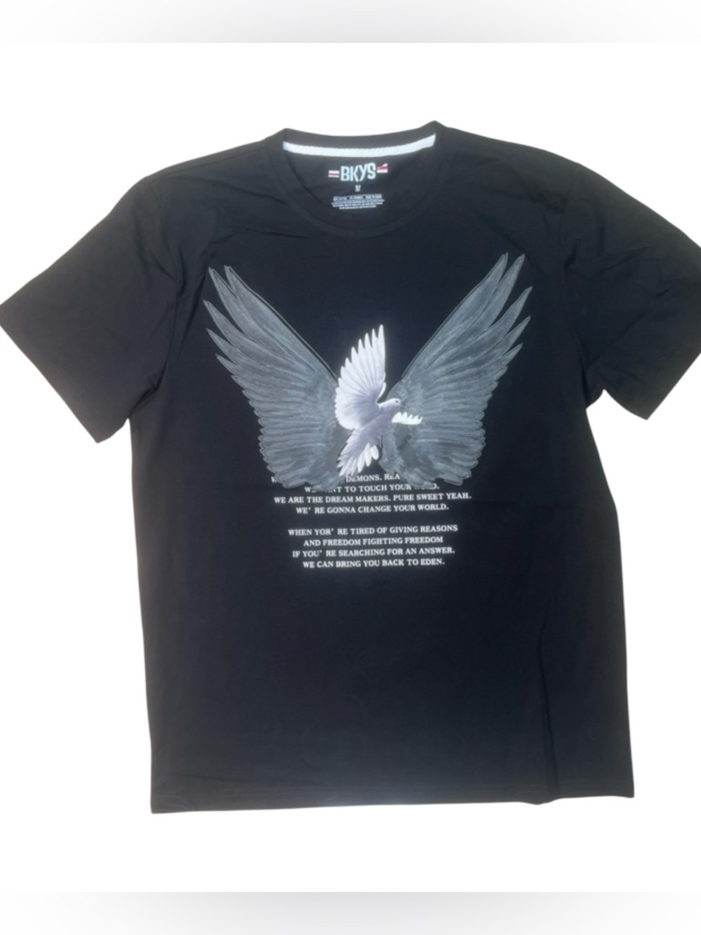 Sz M Bkys Black Graphic Eagle Tee